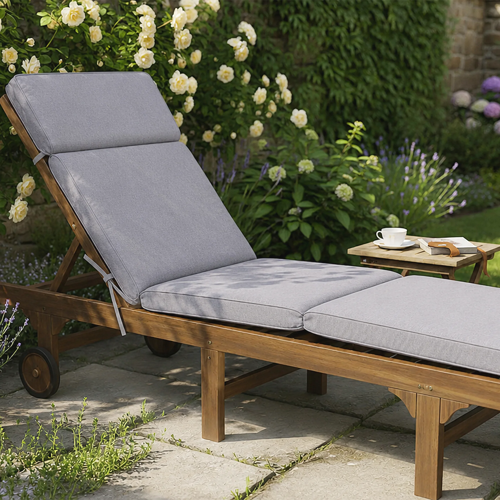 Garden Steamer Chair Cushion Light Grey