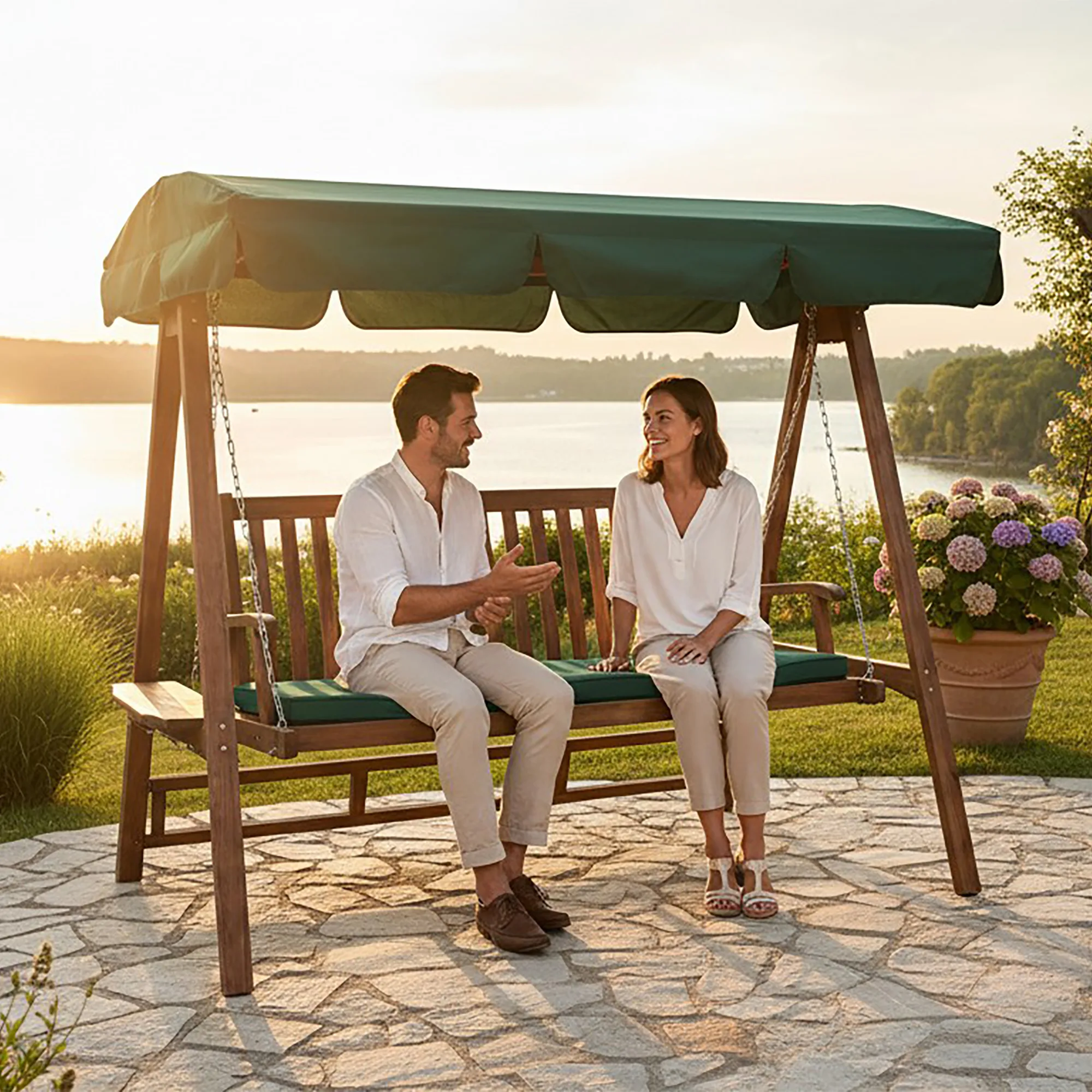 3 Seater Swing Seat Cushion Green