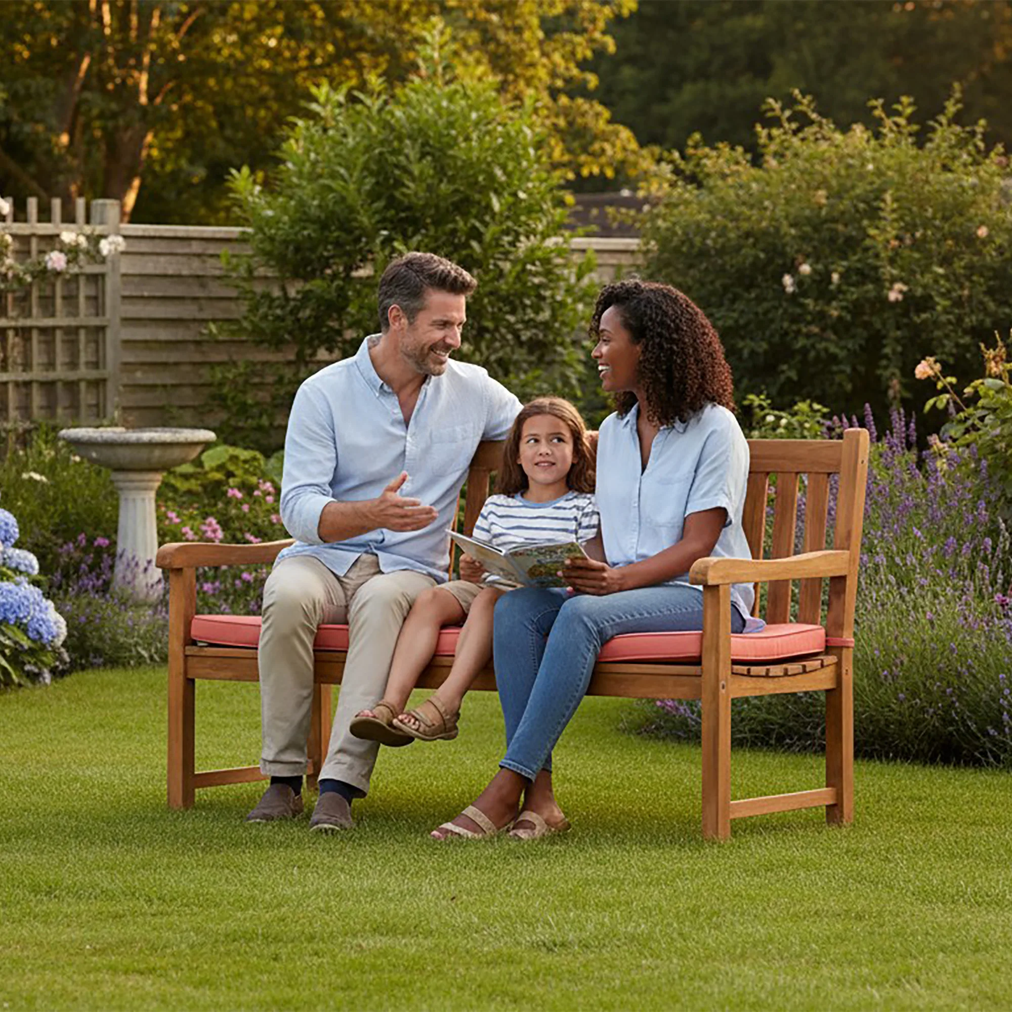 3 Seater Garden Bench Cushion Terracotta