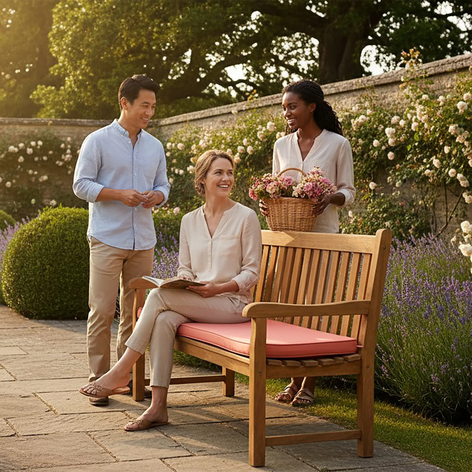 3 Seater Garden Bench Cushion Terracotta